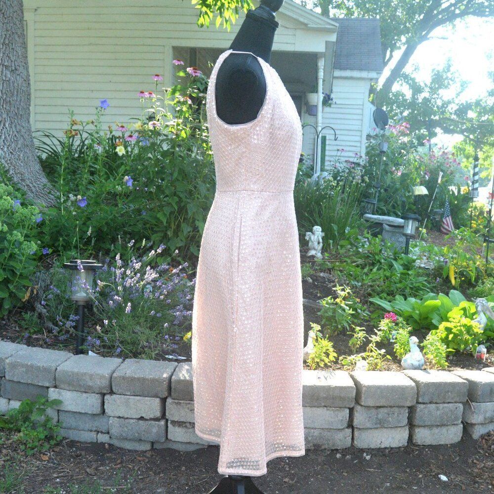 Aidan Mattox Sequined Rose Quartz Halter Midi Dress New with Tags - Picture 13 of 13
